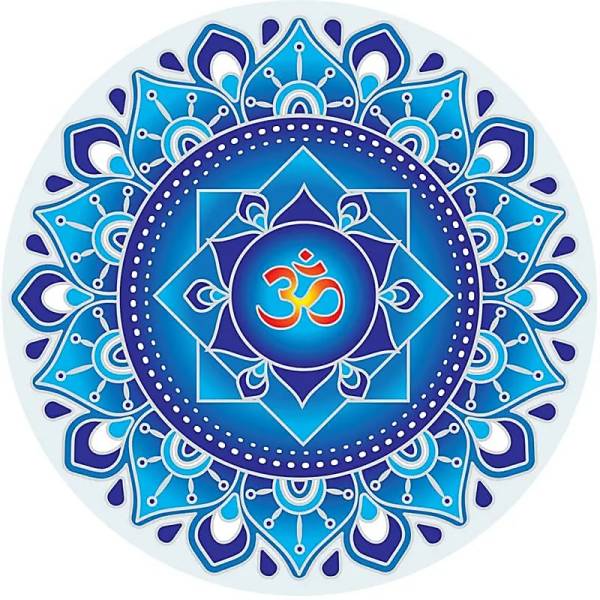 Fenster-Sticker - Om Mandala blau 14cm